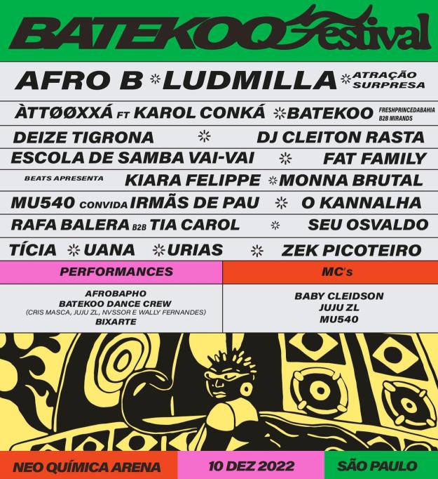BATEKOO Festival traz shows de Ludmilla, Karol Conká, Fat Family e ÀTTØØXXÁ  entre os destaques | ZonaSuburbana