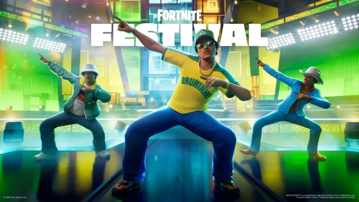 Bruno Mars invadiu o Fortnite