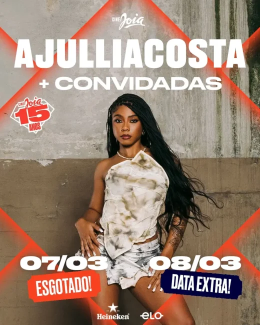 AJULLIACOSTA traz seu “Novo Testamento” e convidadas para dois dias de show no Cine Joia