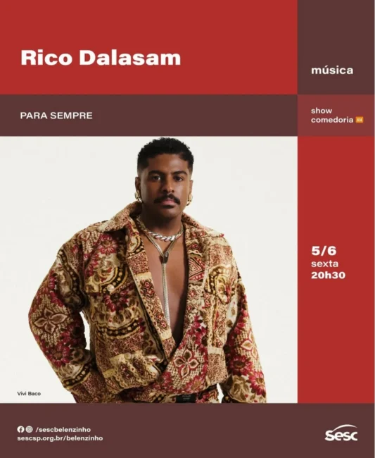 Rico Dalasam abre a turnê Para Sempre no Sesc Belenzinho