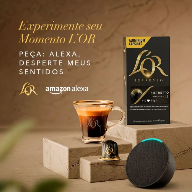 L'OR e Amazon criam experiência inédita que une café, música e tecnologia